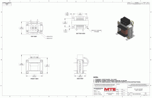 Drawings of MTE DC Link Choke DCA001202