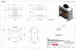 Drawings of MTE DC Link Choke DCA004004