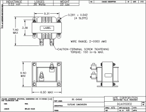 Image of an MTE DC Link Choke DCA015002