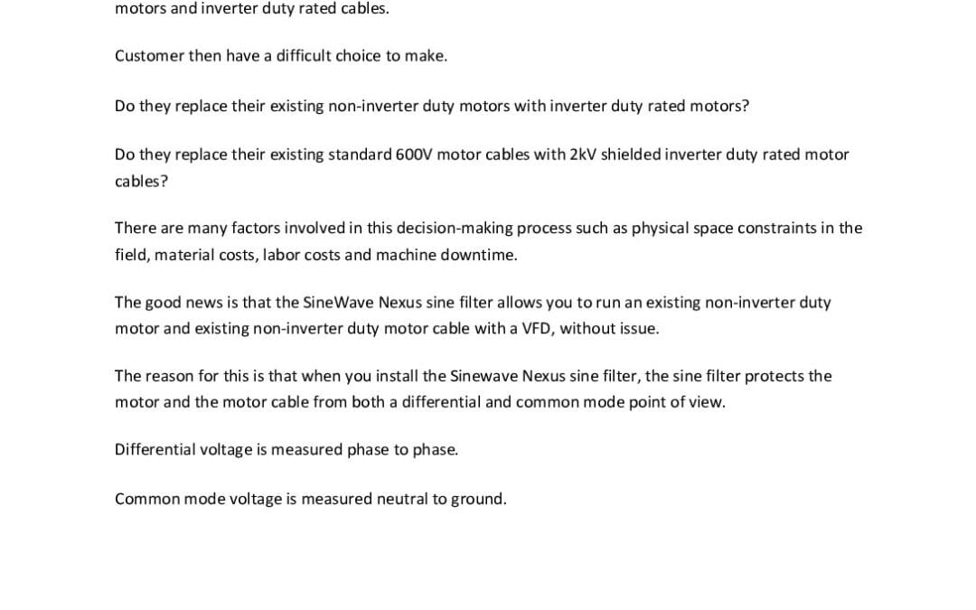 Existing Equipment Sinewave Nexus App Note