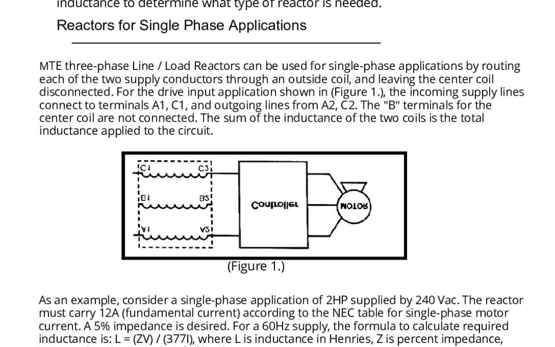 How to Use a 3-Phase Reactor for a Single-Phase Application App Note