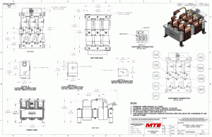 Drawings of MTE Matrix E-Series Filter MAEP0320C | 380V_415V | 320 Amp | 50HZ | Open Panel