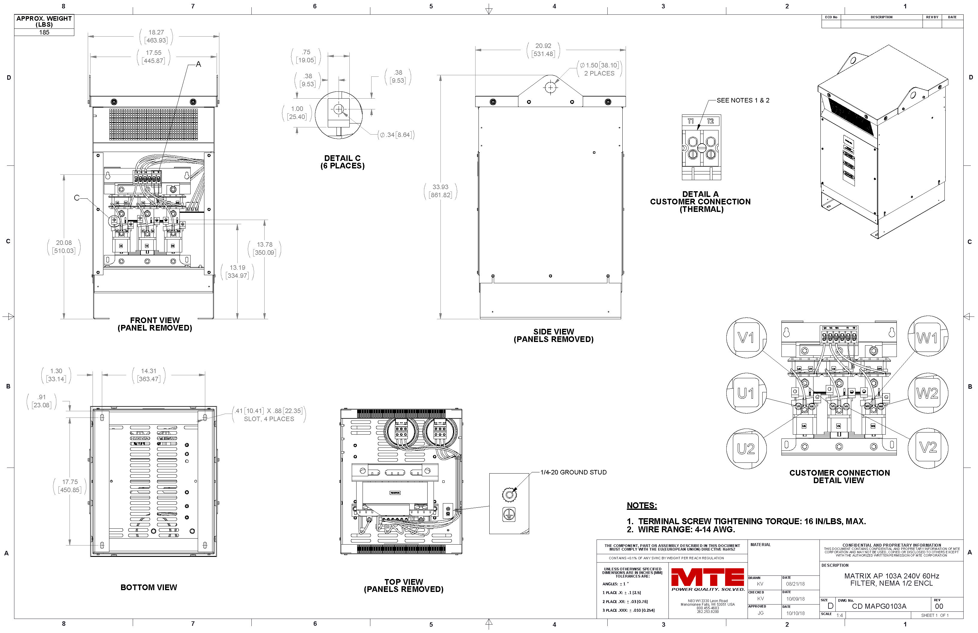 Image of an MTE Matrix AP filter MAPG0103A