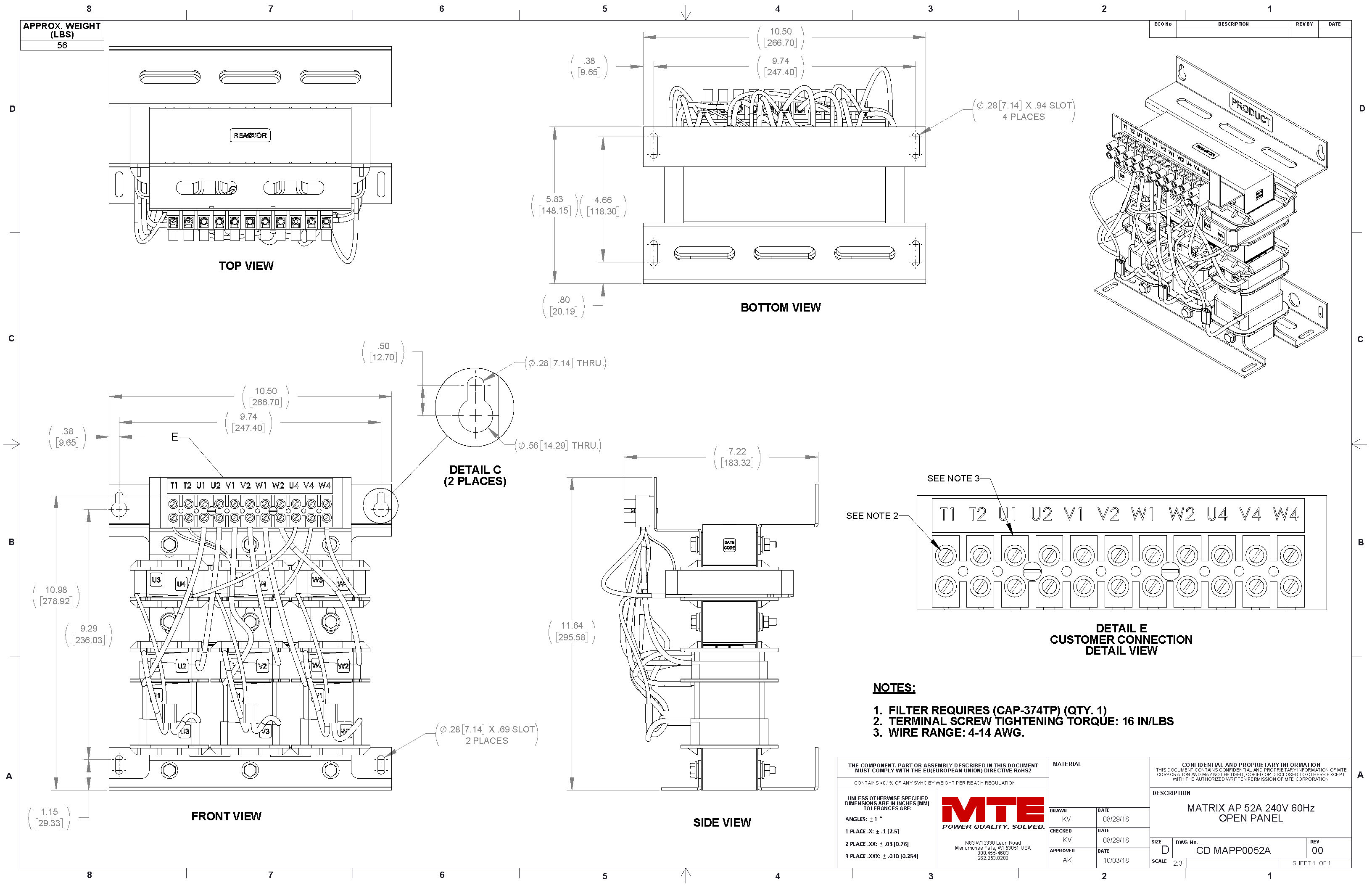 Image of an MTE Matrix AP filter MAPP0052A