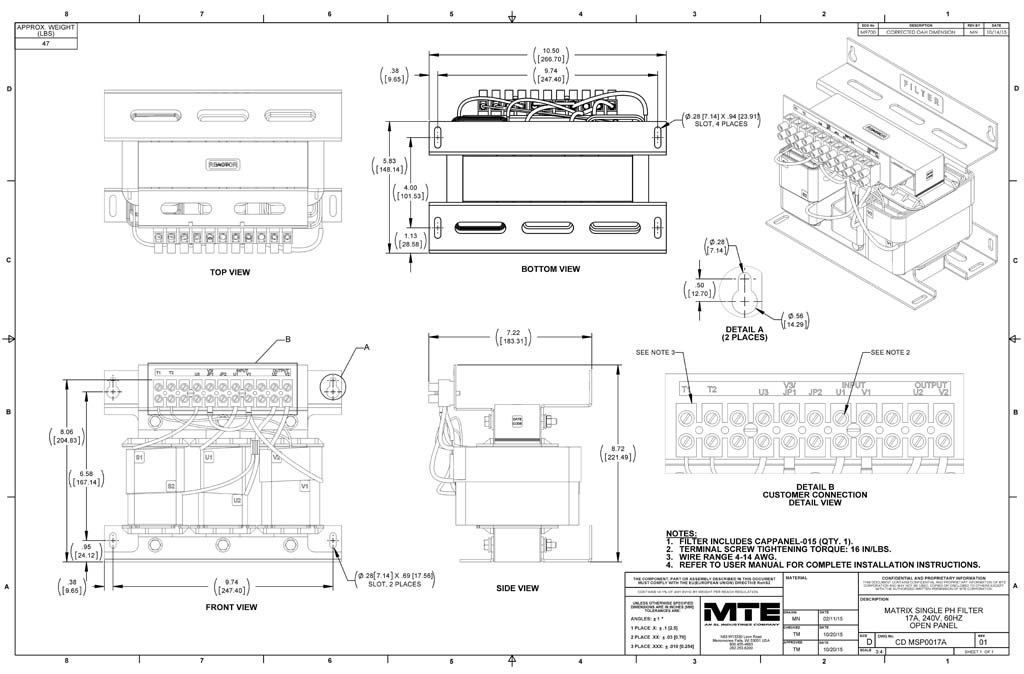 Image of an MTE Matrix filter MSP0017A