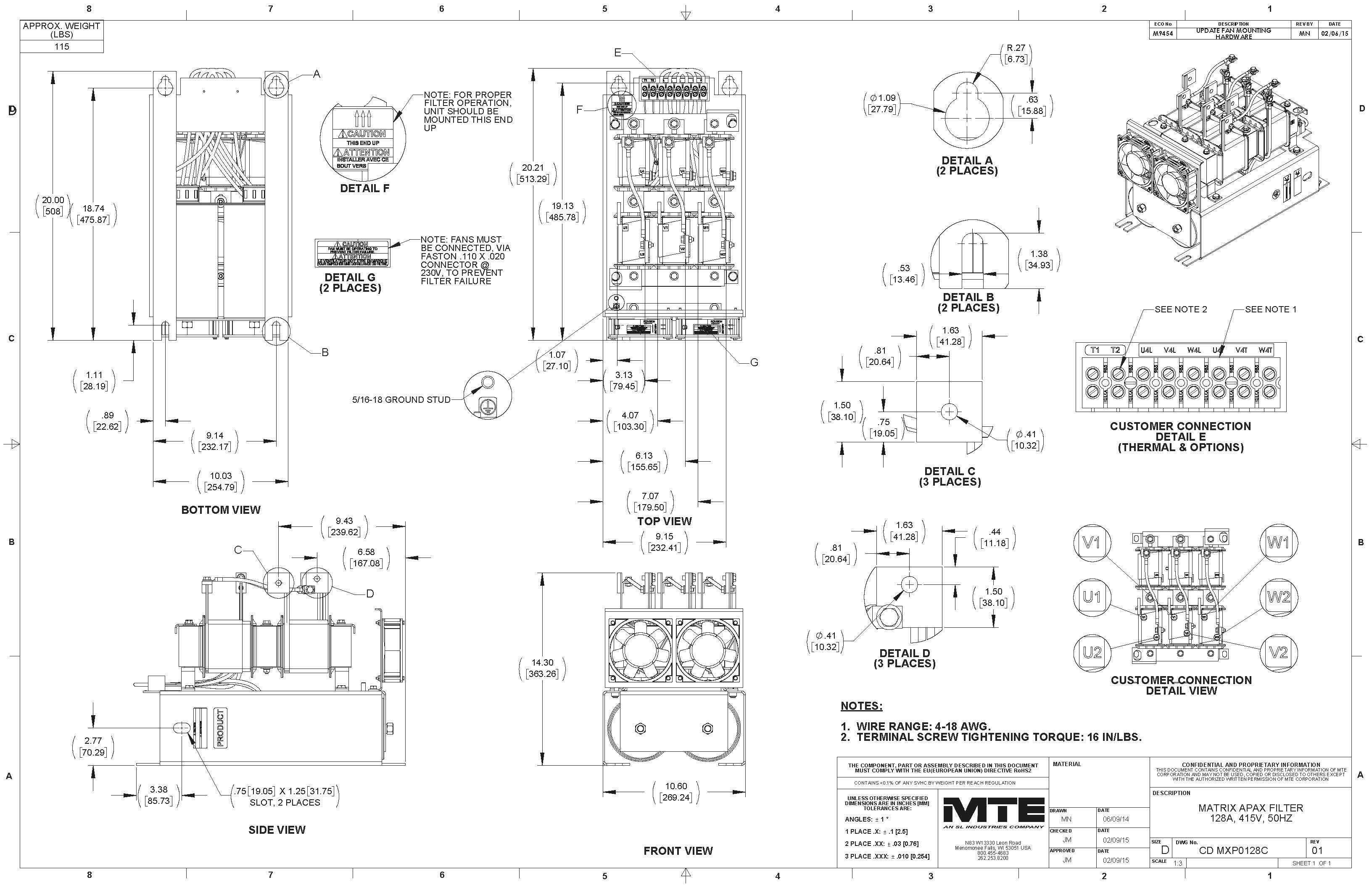 Imagen de un filtro MTE Matrix MXP0128C