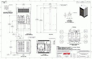 Drawings of MTE SineWave Guardian Filter SWGG0365D | 480V | 365 Amp | 60HZ | NEMA 1_2