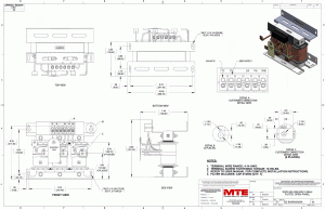 Drawings of MTE SineWave Guardian Filter SWGM0055A | 208V_240V | 55 Amp | 60HZ | Modular