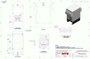 Drawings of MTE SineWave Guardian Filter SWGW0022A | 208V_240V | 22 Amp | 60HZ | NEMA 3R