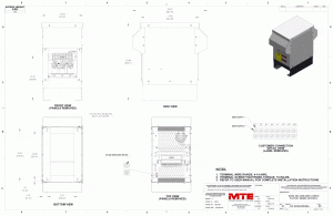 Drawings of MTE SineWave Guardian Filter SWGW0030A | 208V_240V | 30 Amp | 60HZ | NEMA 3R