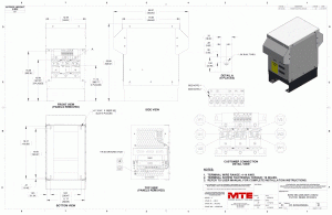 Drawings of MTE SineWave Guardian Filter SWGW0055A | 208V_240V | 55 Amp | 60HZ | NEMA 3R