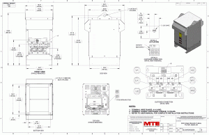 Drawings of MTE SineWave Guardian Filter SWGW0250A | 208V_240V | 250 Amp | 60HZ | NEMA 3R