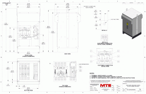 Drawings of MTE SineWave Guardian Filter SWGW0320A | 208V_240V | 320 Amp | 60HZ | NEMA 3R