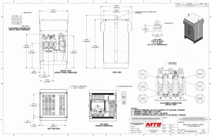 Drawings of MTE SineWave Guardian Filter SWGW0415D | 480V | 415 Amp | 60HZ | NEMA 3R