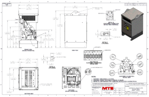 Drawings of MTE SineWave Nexus Filter SWNG0045E | 600V | 45 Amp | 60HZ | NEMA 1_2