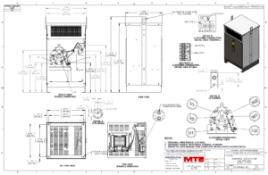 Drawings of MTE SineWave Nexus Filter SWNG0110E | 600V | 110 Amp | 60HZ | NEMA 1_2