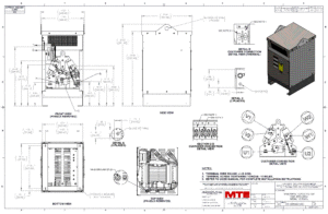 Drawings of MTE SineWave Nexus Filter SWNG0130D | 380V_480V | 130 Amp | 60HZ | NEMA 1_2