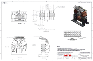 Drawings of MTE SineWave Nexus Filter SWNM0005E | 600V | 5 Amp | 60HZ | Modular