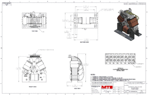 Drawings of MTE SineWave Nexus Filter SWNM0022E | 600V | 22 Amp | 60HZ | Modular