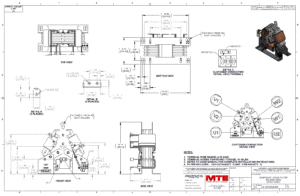 Drawings of MTE SineWave Nexus Filter SWNM0045E | 600V | 45 Amp | 60HZ | Modular