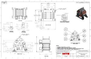 Drawings of MTE SineWave Nexus Filter SWNM0130D | 380V_480V | 130 Amp | 60HZ | Modular