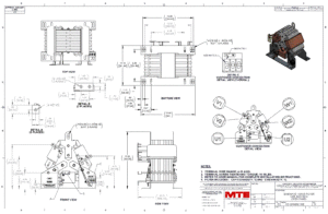 Drawings of MTE SineWave Nexus Filter SWNM0130E | 600V | 130 Amp | 60HZ | Modular