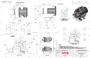 Drawings of MTE SineWave Nexus Filter SWNM0250D | 380V-480V | 250 Amp | 60HZ | Modular