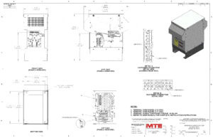 Drawings of MTE SineWave Nexus Filter SWNW0003D | 380V_480V | 3 Amp | 60HZ | NEMA 3R