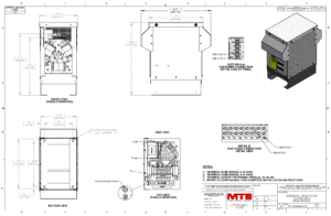 Drawings of MTE SineWave Nexus Filter SWNW0017D | 380V_480V | 17 Amp | 60HZ | NEMA 3R