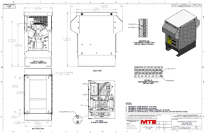 Drawings of MTE SineWave Nexus Filter SWNW0022D | 380V_480V | 22 Amp | 60HZ | NEMA 3R