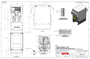 Drawings of MTE SineWave Nexus Filter SWNW0045D | 380V_480V | 45 Amp | 60HZ | NEMA 3R