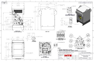 Drawings of MTE SineWave Nexus Filter SWNW0065D | 380V_480V | 65 Amp | 60HZ | NEMA 3R