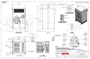 Drawings of MTE SineWave Nexus Filter SWNW0110E | 600V | 110 Amp | 60HZ | NEMA 3R