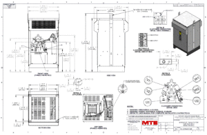 Drawings of MTE SineWave Nexus Filter SWNW0130E | 600V | 130 Amp | 60HZ | NEMA 3R