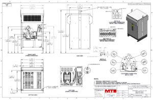 Drawings of MTE SineWave Nexus Filter SWNW0160D | 380V_480V | 160 Amp | 60HZ | NEMA 3R